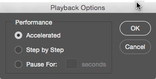 Playback options for actions
